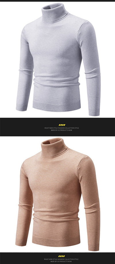 Suéter Cuello Alto Básico para Hombre - Estilo Europeo y Americano - Image 23