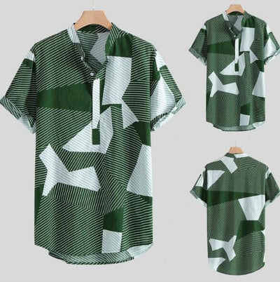Camisa Casual Hawaii Hombre Cuello Mao Verano Transpirable - Image 3