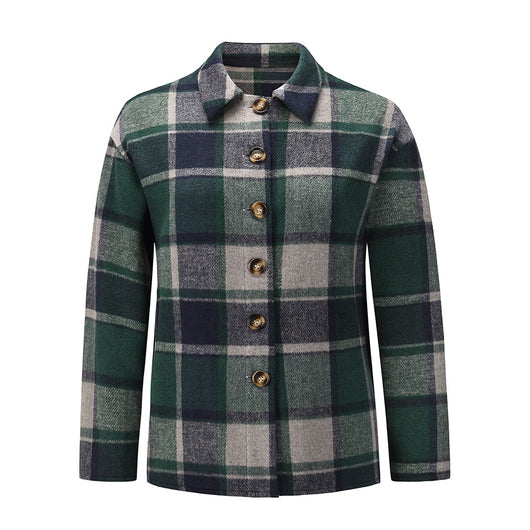 Chaqueta Camisa a Cuadros con Solapa Simple - Image 3