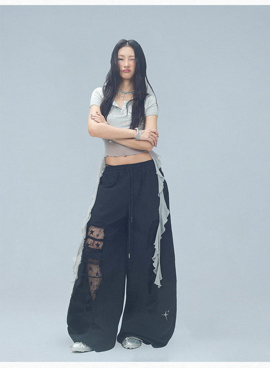 Pantalones Casuales Rotos con Parches Denim para Bailar - Image 36