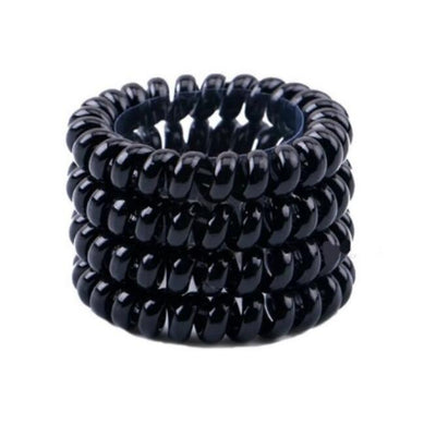 Banda Elástica para Cabello en Espiral Plateada Brillante - Image 2