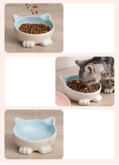 Comedero Elevado para Gatos Cerámica con Diseño Felino - Image 14
