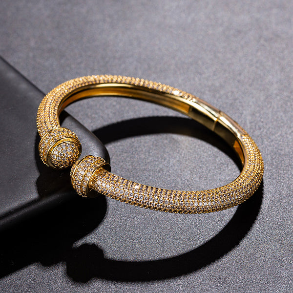 Pulsera de Pareja Chapada en Plata con Diamantes - Diseño Viral