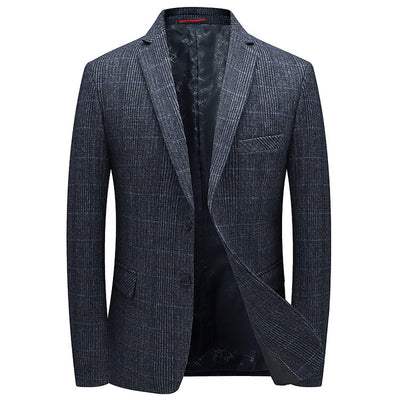 Blazer Cuadros Gris Elegante de Una Botonadura - Image 5