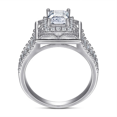 Anillo de Plata Esterlina para Mujer con Diamante Simulado Cuadrado - Image 6