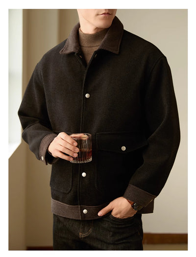 Abrigo de Solapas Cortas para Hombre - Otoño e Invierno - Image 6