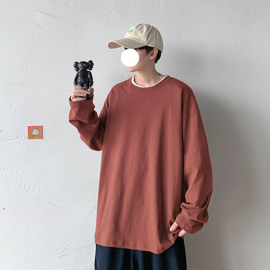 Camiseta Manga Larga Hombre Cuello Redondo Suelta Primavera Otoño - Image 2