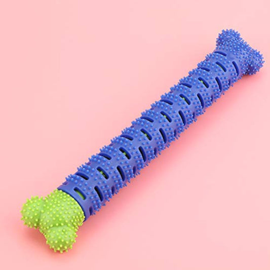 Limpiador Dental Masticable para Perros - Juguete Cepillo de Dientes Azul y Verde