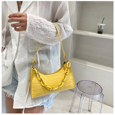 Bolso de Hombro con Textura de Piedra y Cadena para Mujer - Image 15