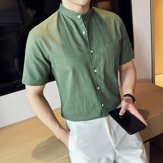 Camisa Hombre Lino Algodón Transpirable Ligera - Image 9