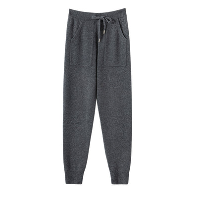Pantalones de Punto Otoño-Invierno para Mujer, Cintura Alta Drapeado Elegante Efecto Adelgazante - Image 9