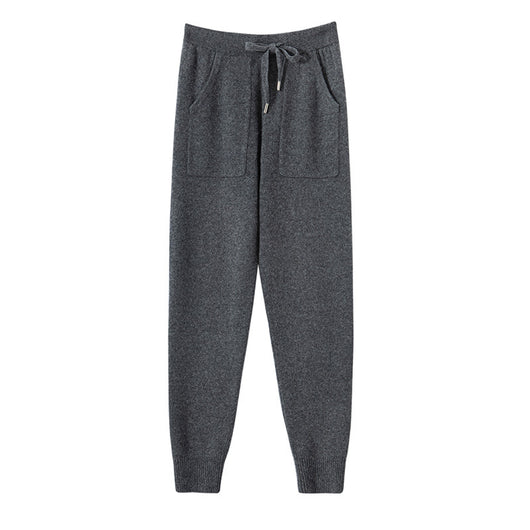 Pantalones de Punto Otoño-Invierno para Mujer, Cintura Alta Drapeado Elegante Efecto Adelgazante - Image 9