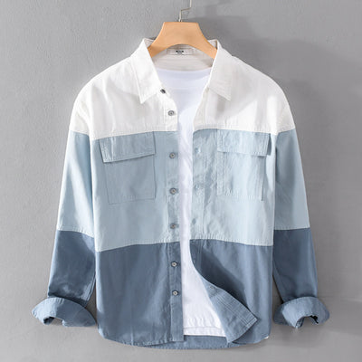 Camisa Casual de Algodón con Costuras Reforzadas para Hombre