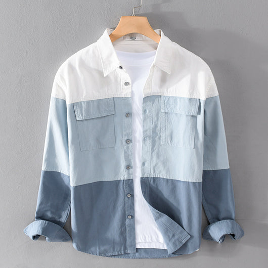 Camisa Casual de Algodón con Costuras Reforzadas para Hombre