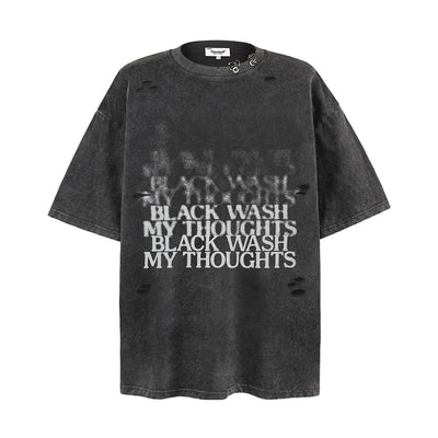 Camiseta Punk con Estampado de Letras para Hombre - Image 3