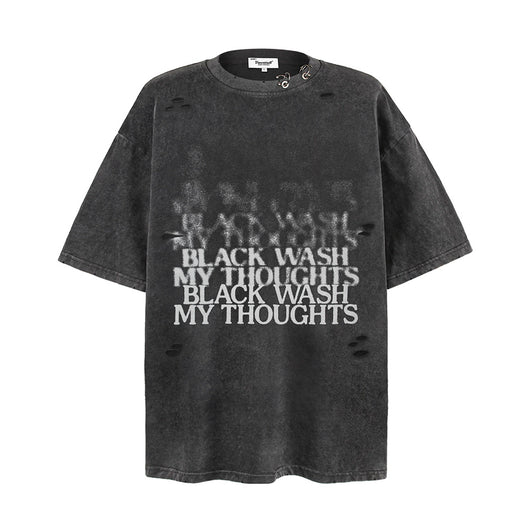 Camiseta Punk con Estampado de Letras para Hombre - Image 3