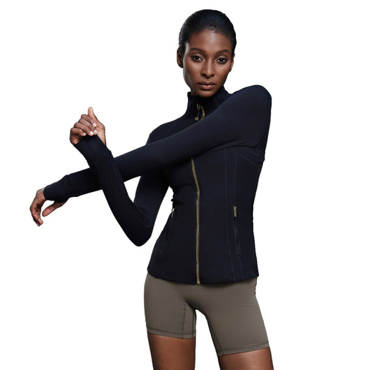 Chaqueta Deportiva Impermeable con Cuello Alto para Yoga y Running - Image 4