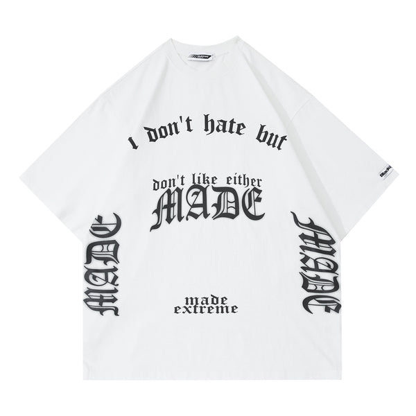 Camiseta Unisex de Algodón con Letras Góticas y Estampado Fashion