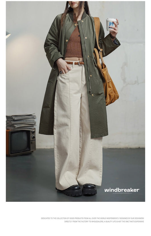 Abrigo Trench Oversize Verde Oliva con Bolsillos - Image 14