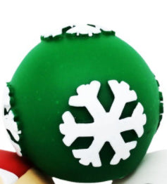 White snowman pet toy with black eyes, orange nose, smiling mouth, and red scarf, next to a potted plant. - Image 11