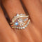 Anillo de Tres Piezas con Circón Brillante Inspirado en Japón y Corea del Sur