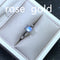 2 Carat Natural Moonstone Ring 925 Plateado Inlaid With Azul Glass Body Rose Dorado