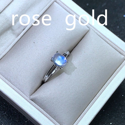 Anillo de Piedra de Luna Natural 2 Quilates en Plata 925 con Incrustación de Vidrio Azul - Image 3