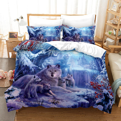 Juego de Cama Lobo Estampado Digital Tres Piezas - Image 3