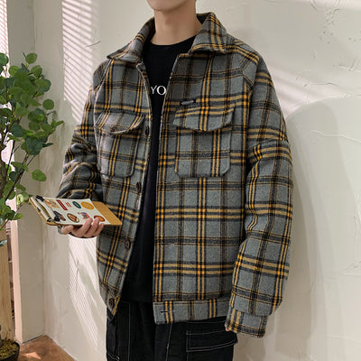Chaqueta Cuadros Estilo Coreano para Hombre - Image 10