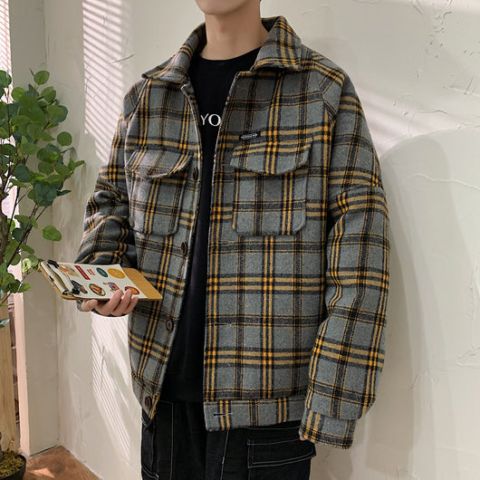 Chaqueta Cuadros Estilo Coreano para Hombre - Image 10