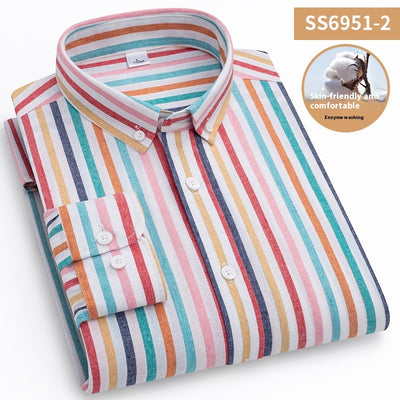 Camisa Casual de Cuello Cuadrado con Rayas para Hombre - Image 7