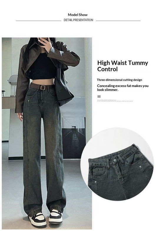Jeans Cintura Alta Gris Cemento Corte Recto Efecto Adelgazante - Image 17