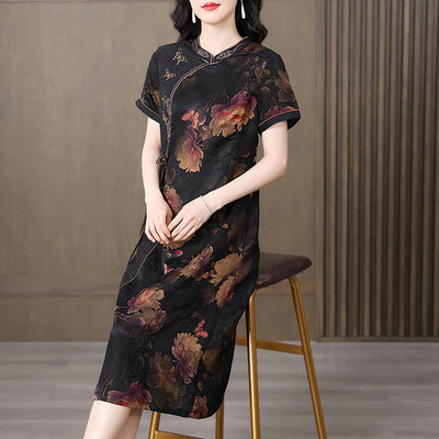Cheongsam de Seda Mulberry Satinado - Estilo Occidental Moderno para Mujer - Image 2