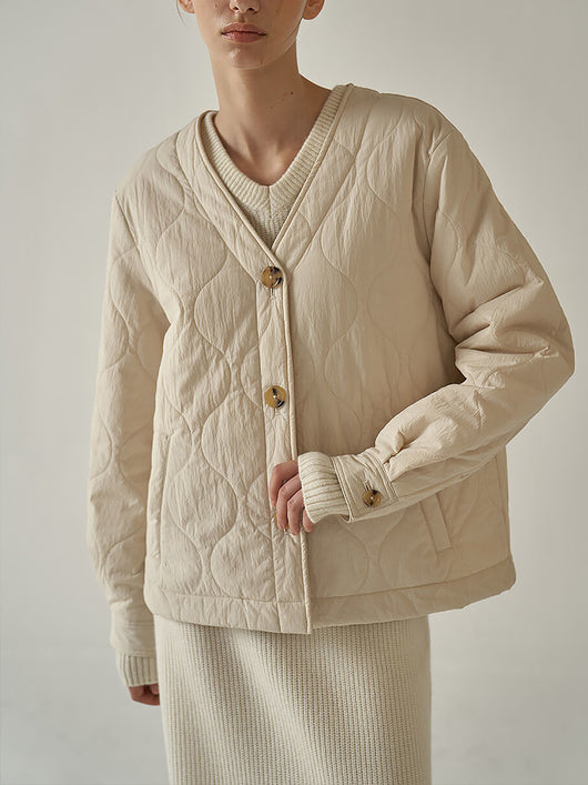 Chaqueta Corta de Algodón Acolchada Ligera para Mujer - Image 7