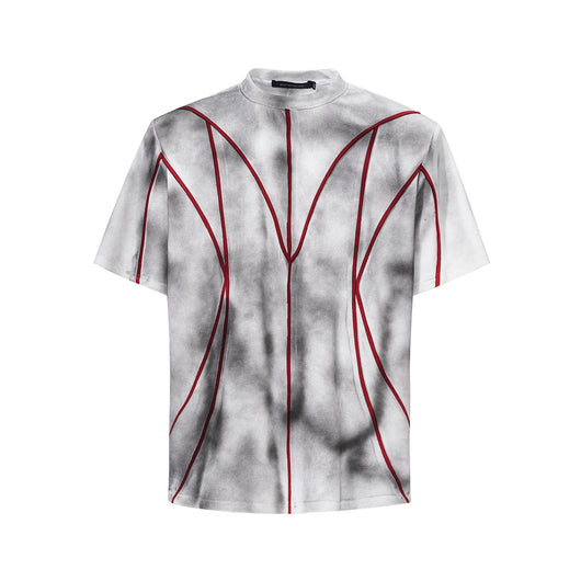 Camiseta Patchwork con Hombreras Acolchadas y Líneas 3D - Image 2