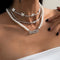 Conjunto de Collar Mariposa con Perlas de Imitación y Letras Vintage
