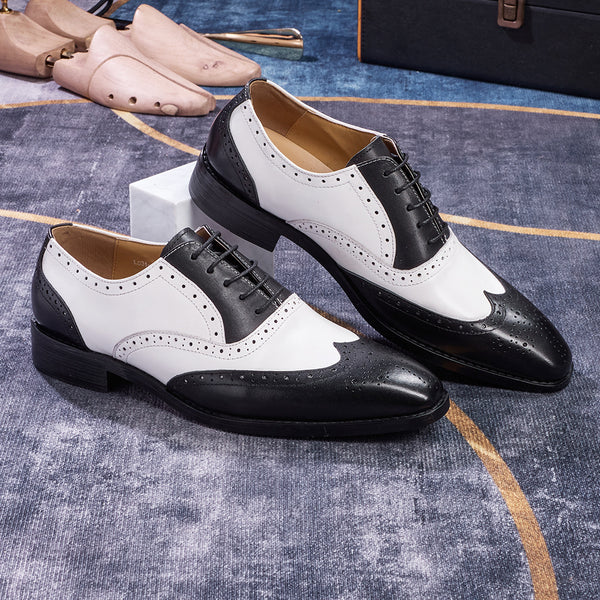 Zapatos Oxford Puntiagudos para Hombre - Estilo Europeo Elegante