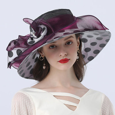 Sombrero de Ala Ancha para Mujer con Lunares - Protección Solar Elegante - Image 13