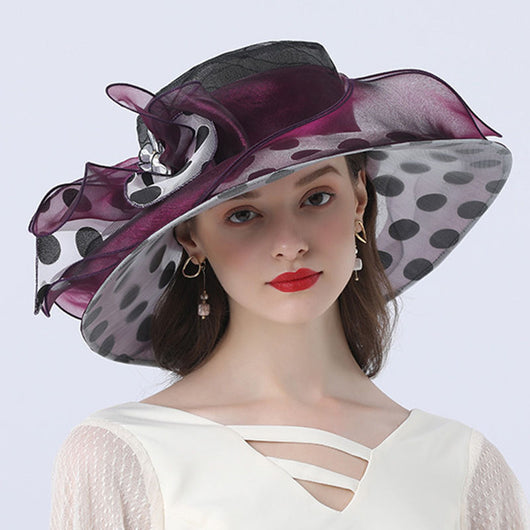 Sombrero de Ala Ancha para Mujer con Lunares - Protección Solar Elegante - Image 13
