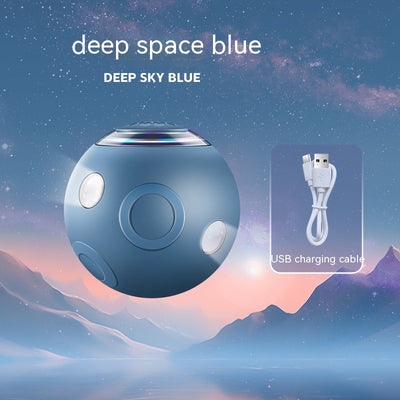 Sakura pink smart pet ball with automatic obstacle avoidance and luminous rotation, shown with its USB charging cable. - Image 3