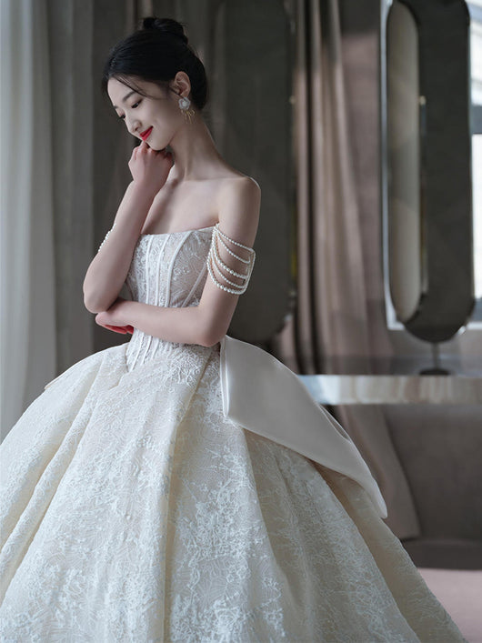 Vestido de Novia Bandeau Master Elegante Francés - Image 11