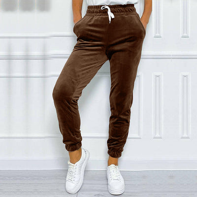 Pantalones Jogger de Terciopelo Estilo Coreano con Cintura Elástica para Mujer - Image 24