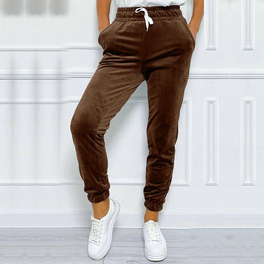 Pantalones Jogger de Terciopelo Estilo Coreano con Cintura Elástica para Mujer - Image 24