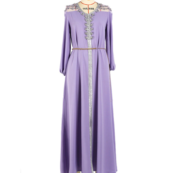Vestido de Gala con Cristales Brillantes - Elegancia Sofisticada