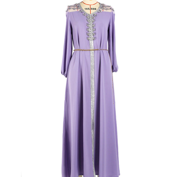Vestido de Gala con Cristales Brillantes - Elegancia Sofisticada