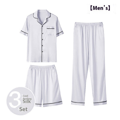 Pijama de Seda Helada para Hombre - Conjunto de Tres Piezas - Image 8