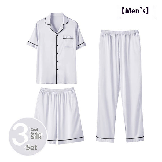 Pijama de Seda Helada para Hombre - Conjunto de Tres Piezas - Image 8