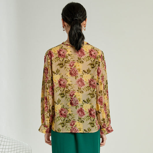 Camisa Retro Floral Suelta Estilo Hong Kong para Mujer - Image 7