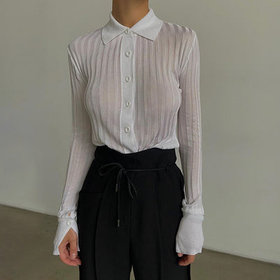Blusa Larga Doble Botonadura Escotada para Primavera y Verano - Image 3
