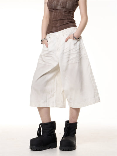 Jumpsuit Vaquero Cropped Vintage Efecto Desgastado Pierna Ancha - Image 11